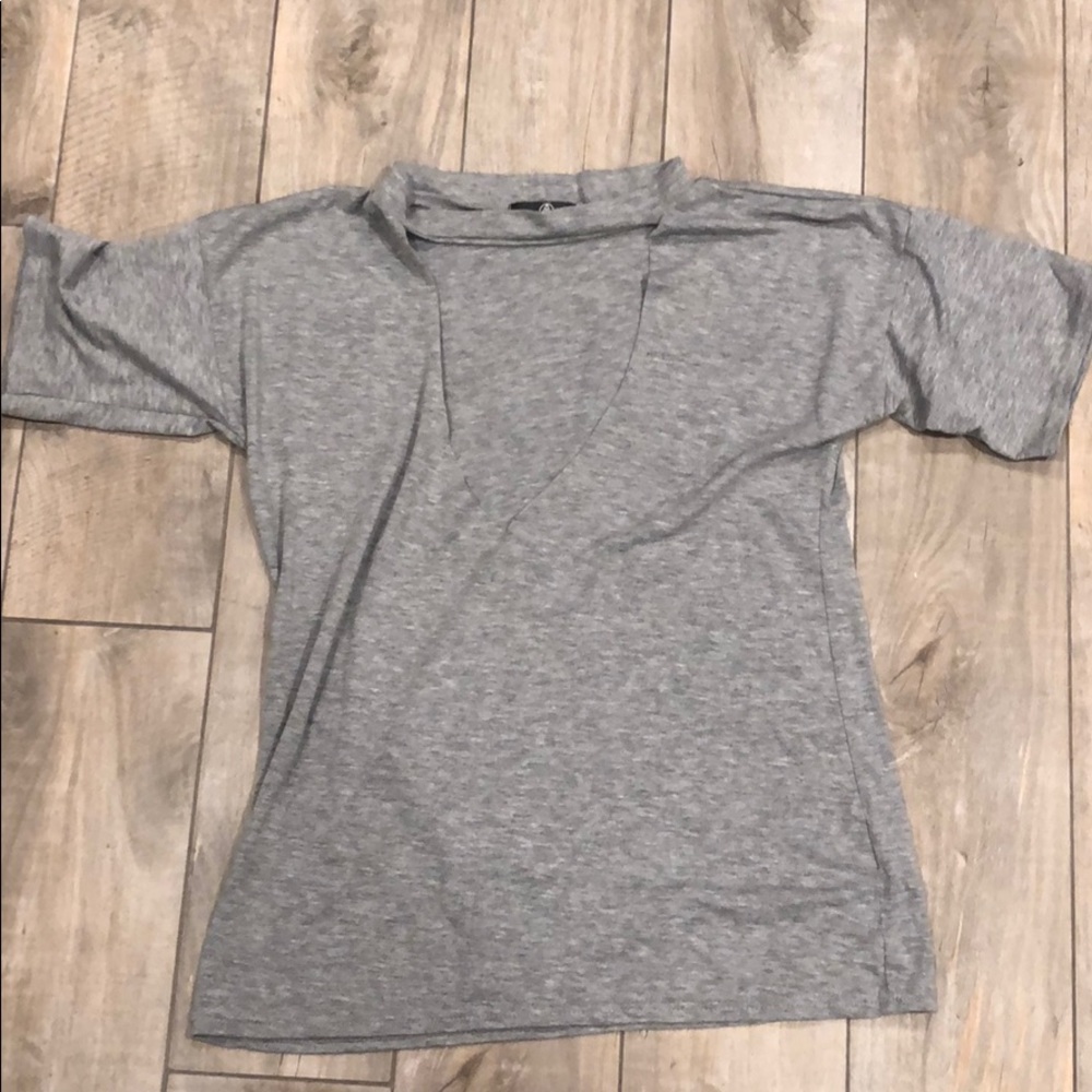 Destroy cut out neck T-shirt